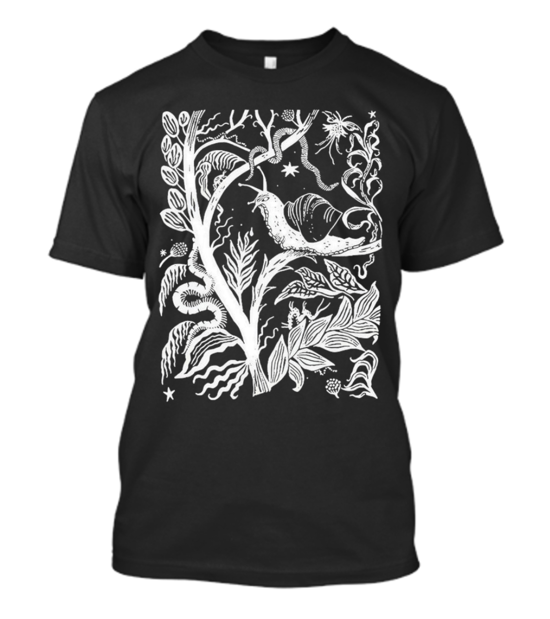 Elispencer November Enchanted Forest Snail Motif T-Shirt