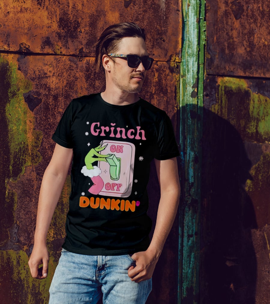 Grinch On Off Dunkin Switch Hand Lever T-Shirt