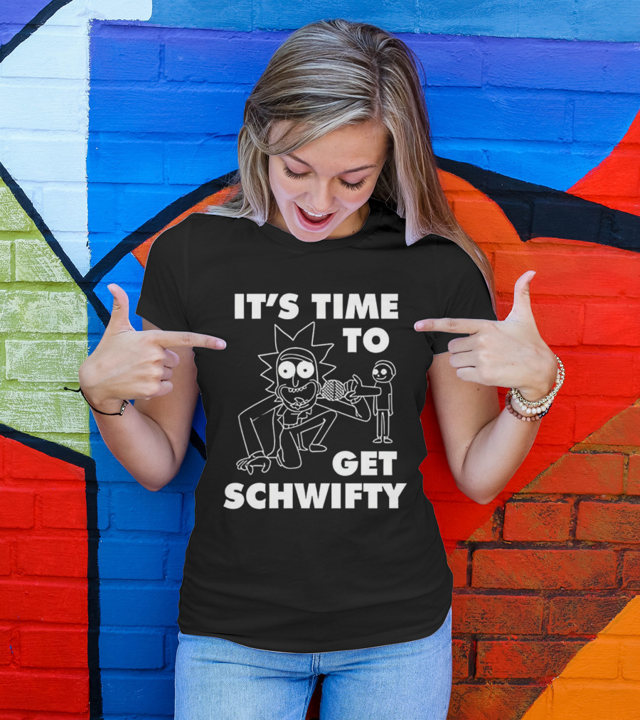 It's Time To Get Schwifty Character Holding Microphone Sketch T-Shirt