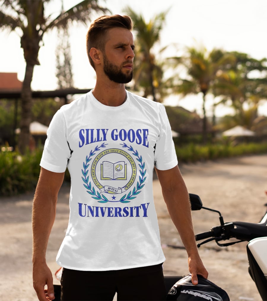 Silly Goose University Educated With The Silly Goose Stay Out Of The Pond T-Shirt