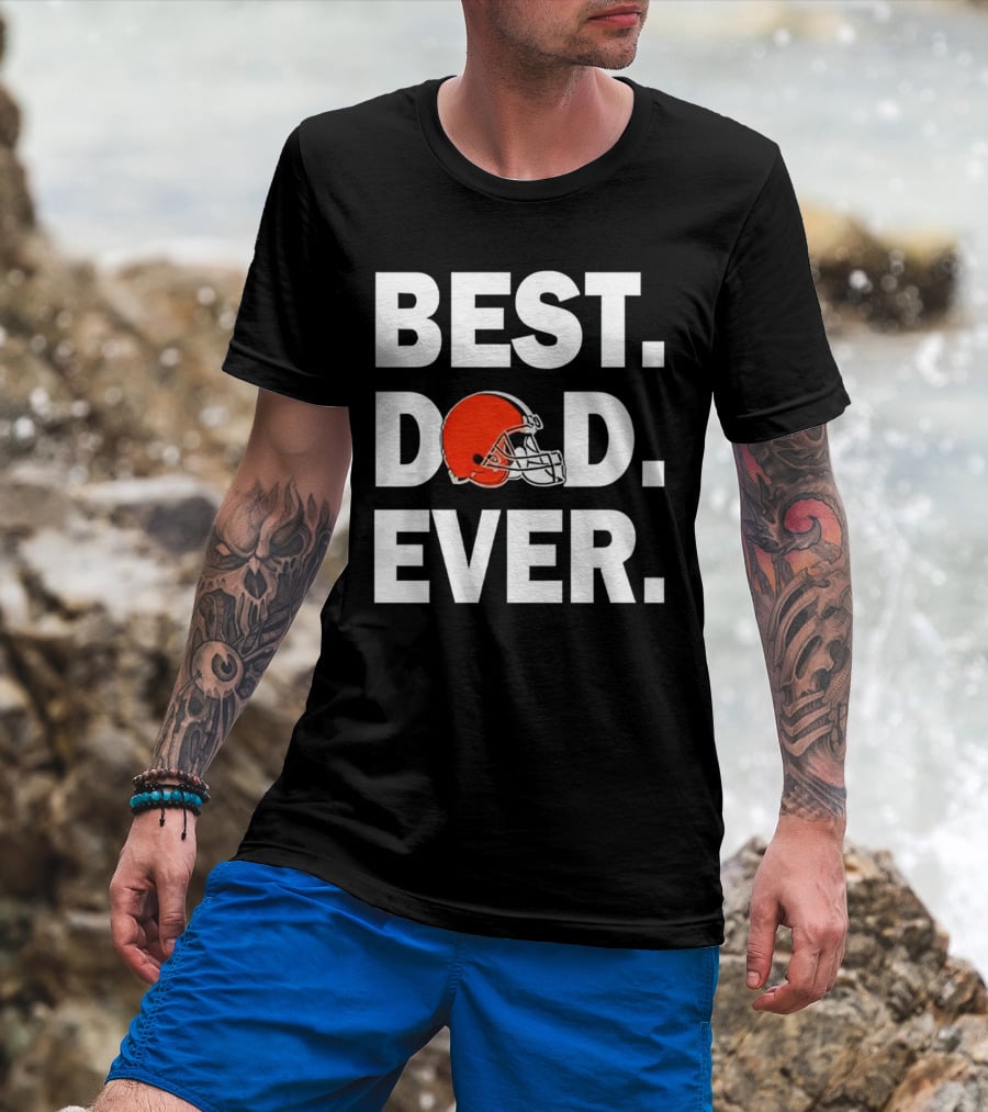 Cleveland Browns Best Dad Ever Football Helmet T-Shirt