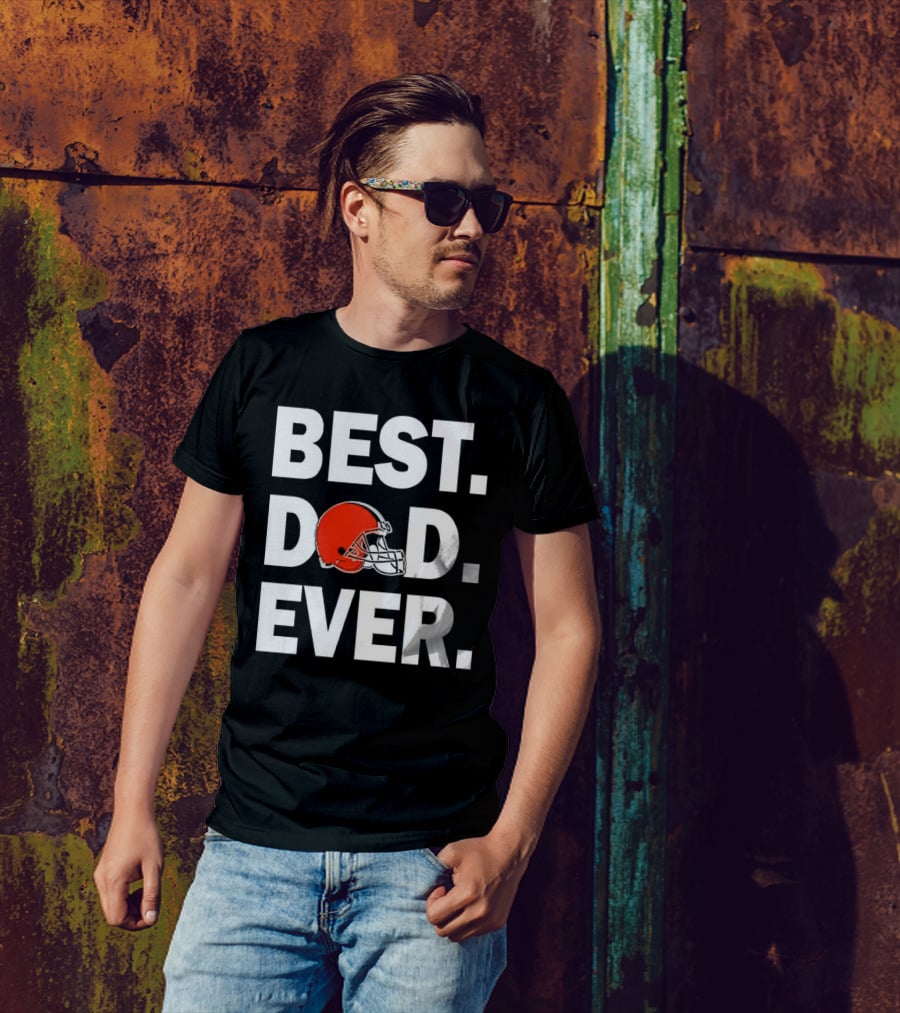 Cleveland Browns Best Dad Ever Football Helmet T-Shirt