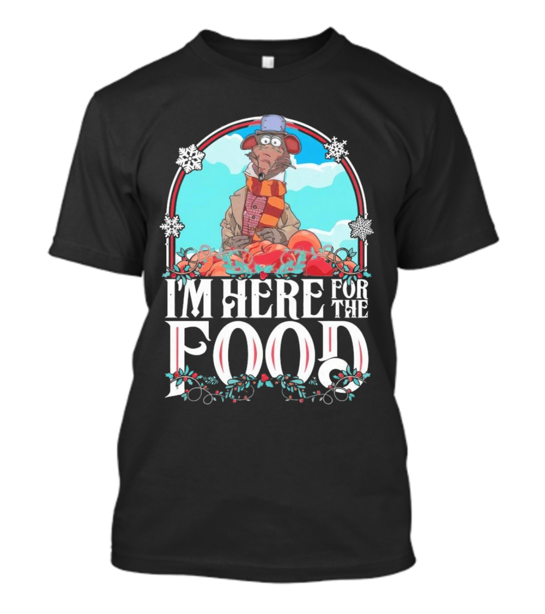 I'm Here For The Food Funny Rat Chef Winter Scarf T-Shirt