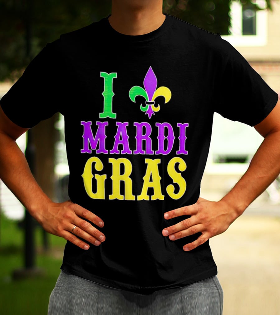 I ❤️ Mardi Gras Fleur-de-Lis T-Shirt
