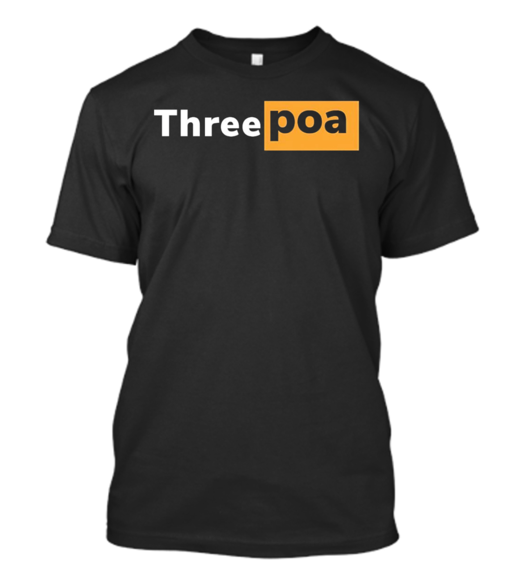 Threepoa Hub Classic Style Text Bold Minimalist Contrast T-Shirt