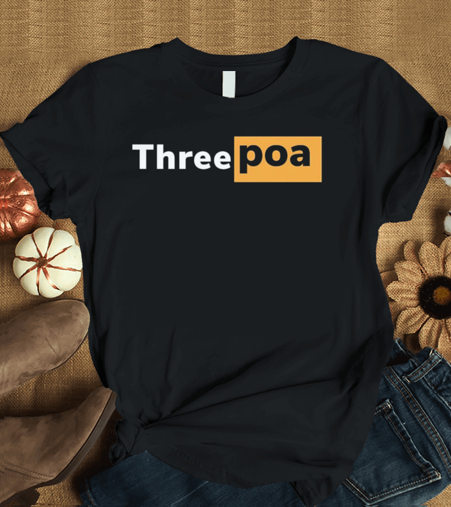 Threepoa Hub Classic Style Text Bold Minimalist Contrast T-Shirt