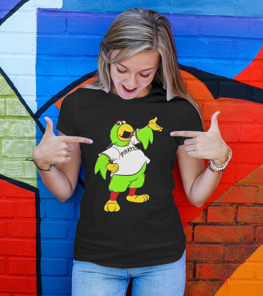 Pittsburgh Pirates Parrot Mascot Cheerful T-Shirt
