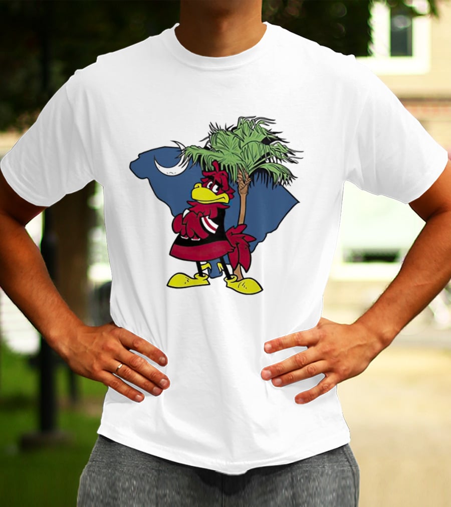 South Carolina Gamecocks Mascot State Emblem Palmetto Tree And Crescent Moon T-Shirt