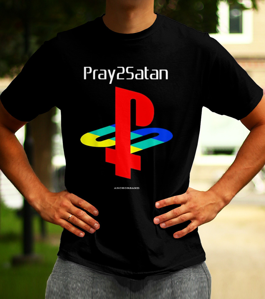 Pray2Satan Anchorsand Playstation T-Shirt
