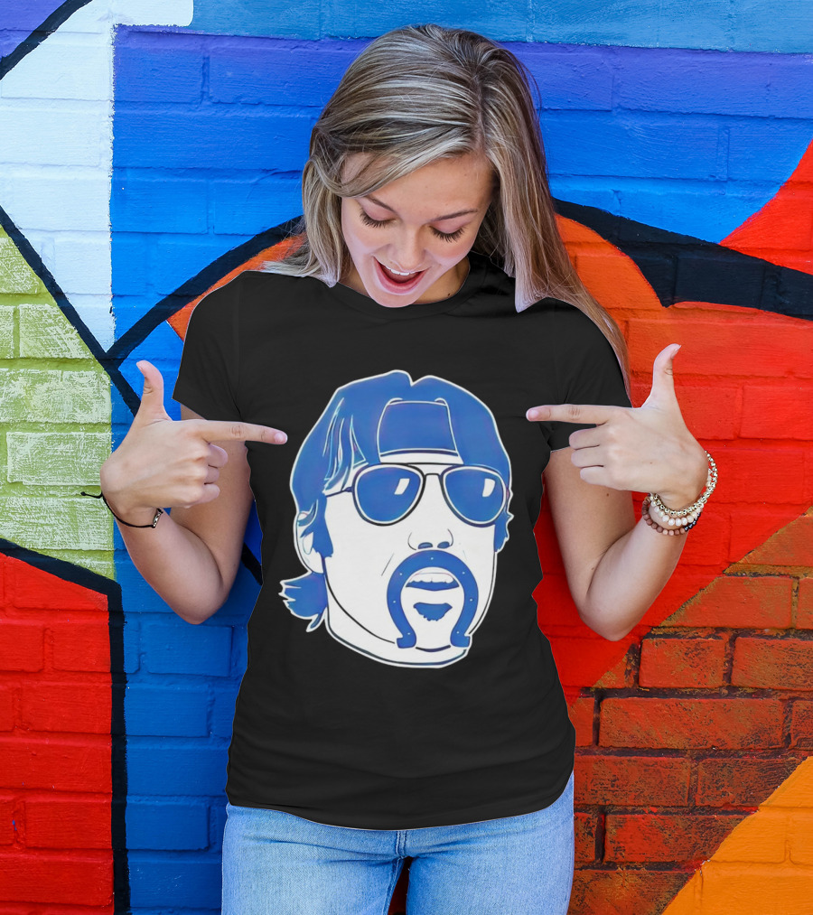 Minshew Mania Indianapolis Colts Iconic Quarterback Mustache Sunglasses T-Shirt