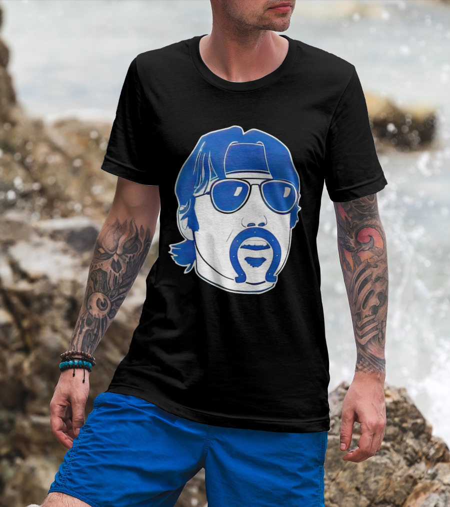 Minshew Mania Indianapolis Colts Iconic Quarterback Mustache Sunglasses T-Shirt