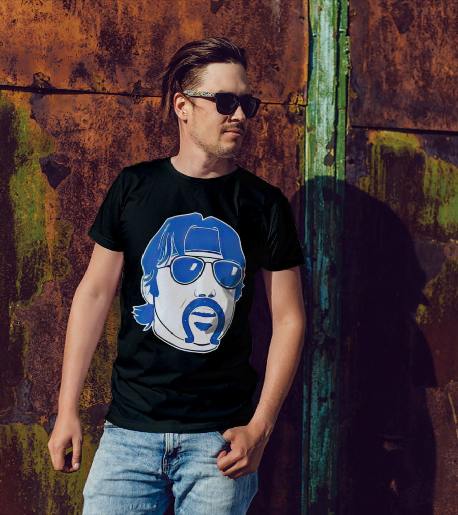 Minshew Mania Indianapolis Colts Iconic Quarterback Mustache Sunglasses T-Shirt