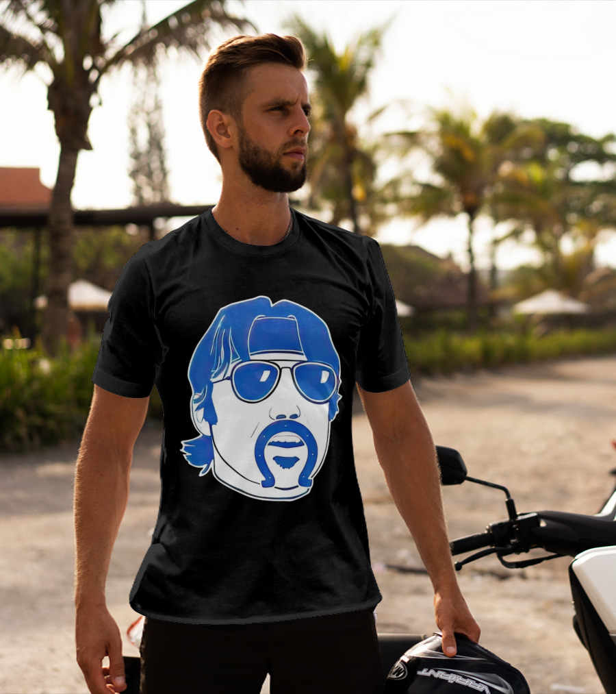 Minshew Mania Indianapolis Colts Iconic Quarterback Mustache Sunglasses T-Shirt