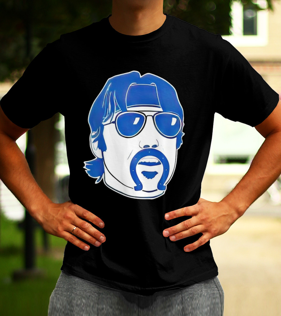 Minshew Mania Indianapolis Colts Iconic Quarterback Mustache Sunglasses T-Shirt