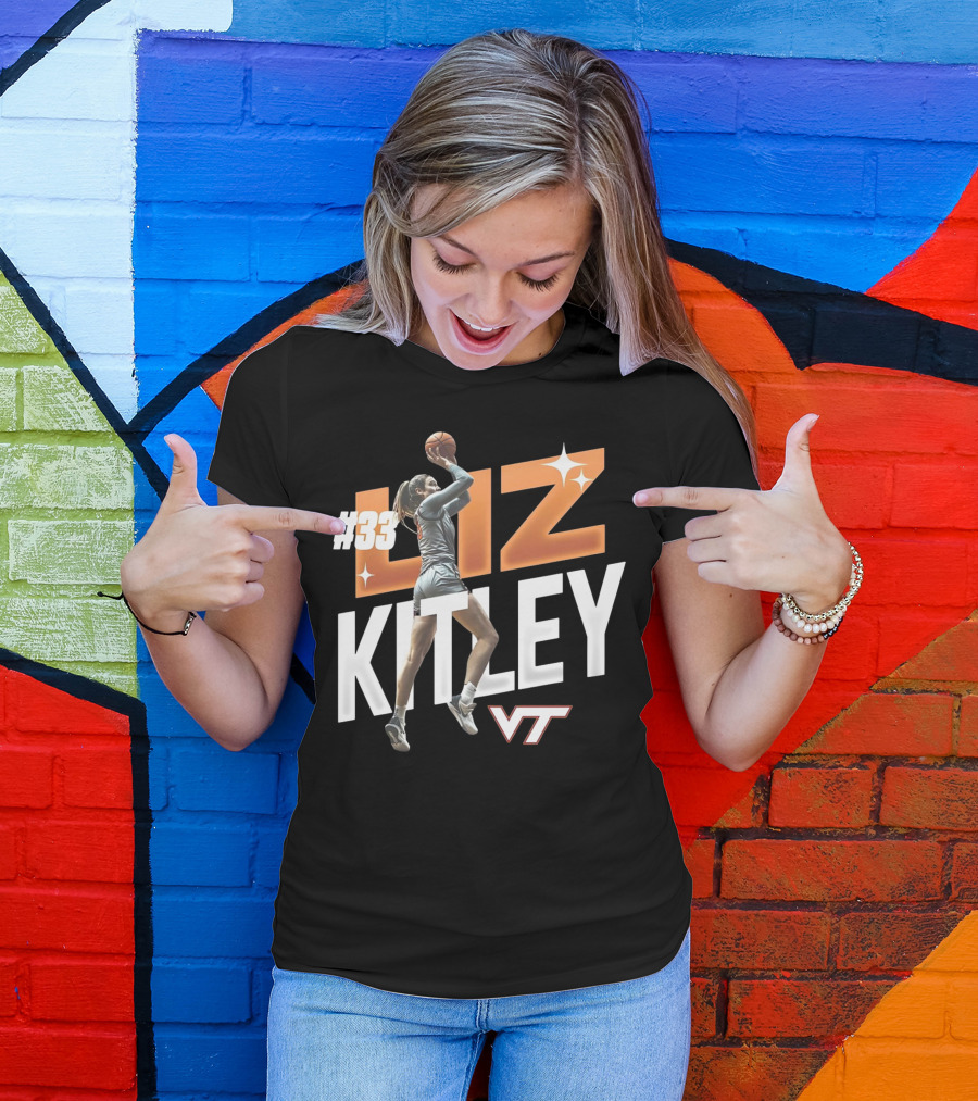 Virginia Tech Liz Kitley #33 VT Basketball Stars T-Shirt