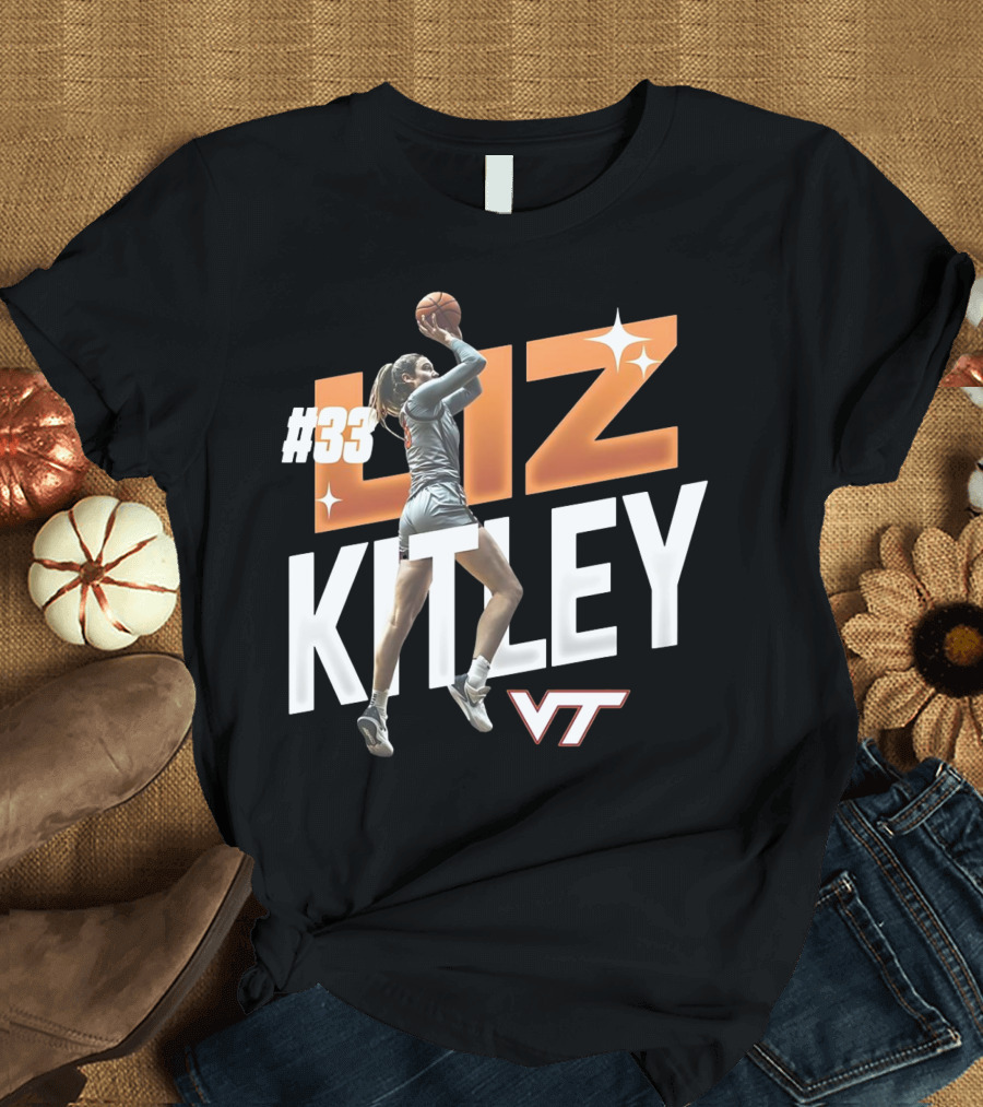 Virginia Tech Liz Kitley #33 VT Basketball Stars T-Shirt
