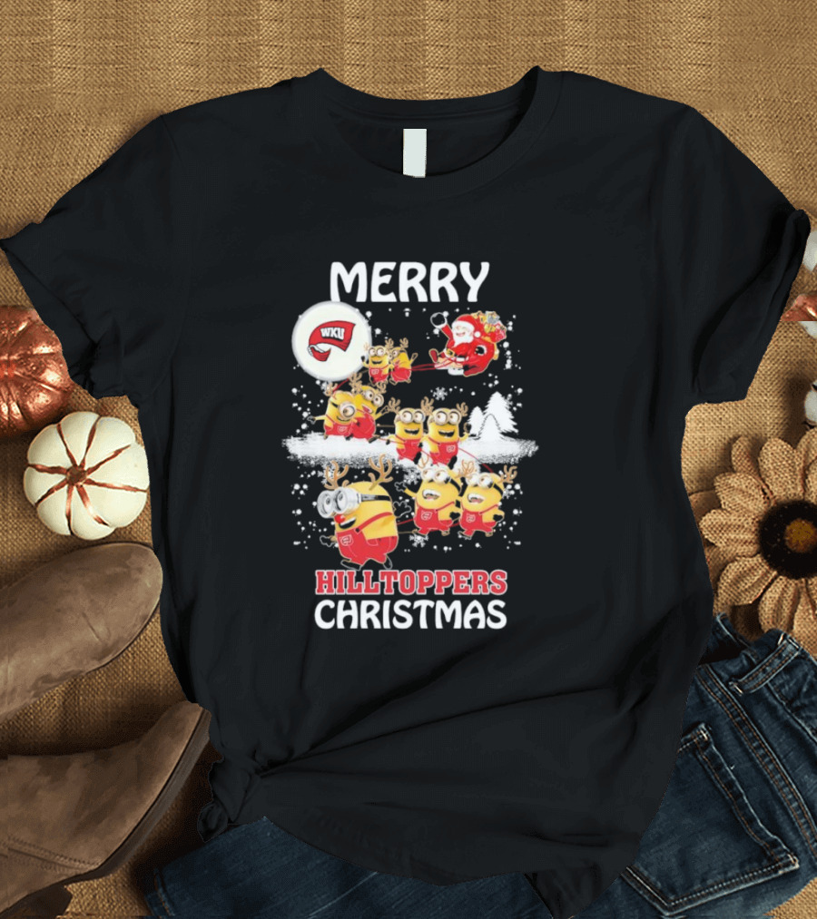 Merry WKU Hilltoppers Minions Christmas T-Shirt