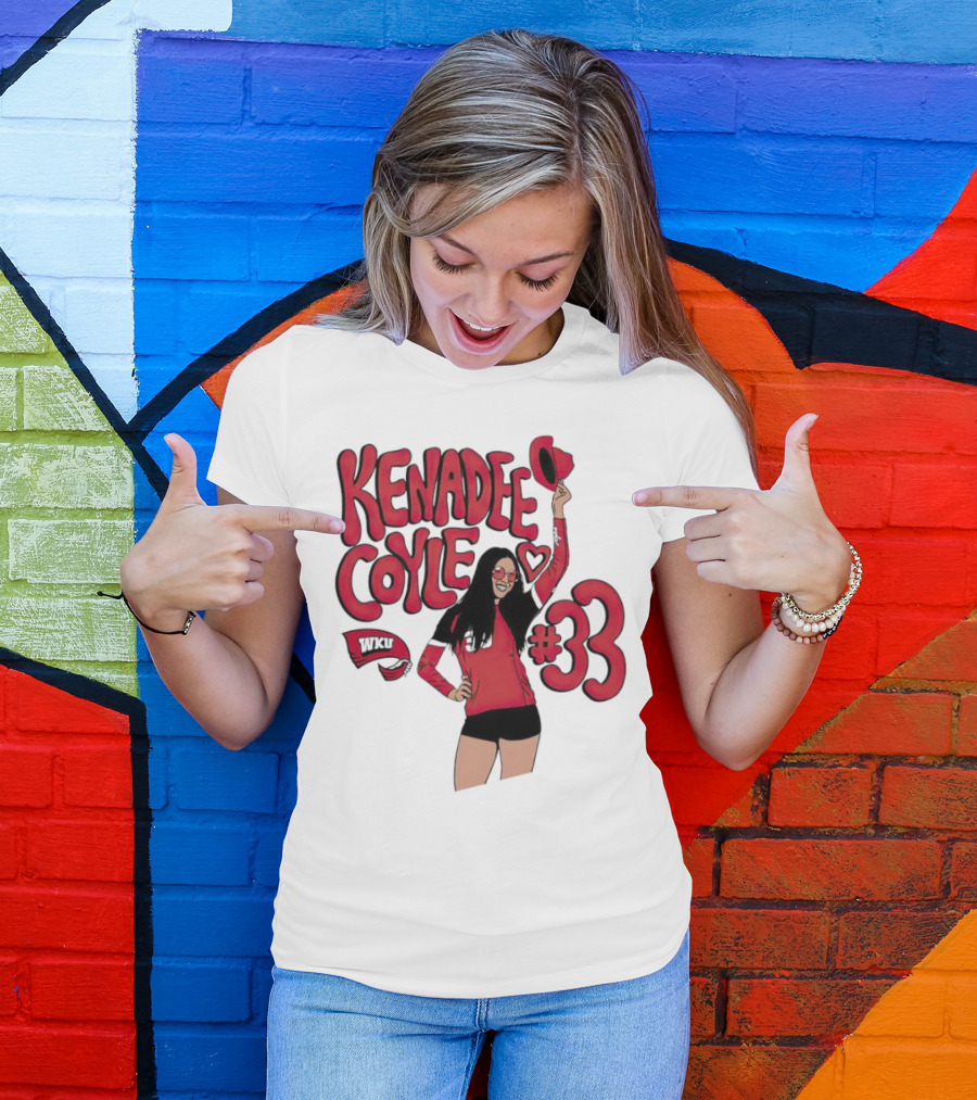 Kenadee Coyle WKU Heart #33 Western Kentucky Hilltoppers Volleyball T-Shirt