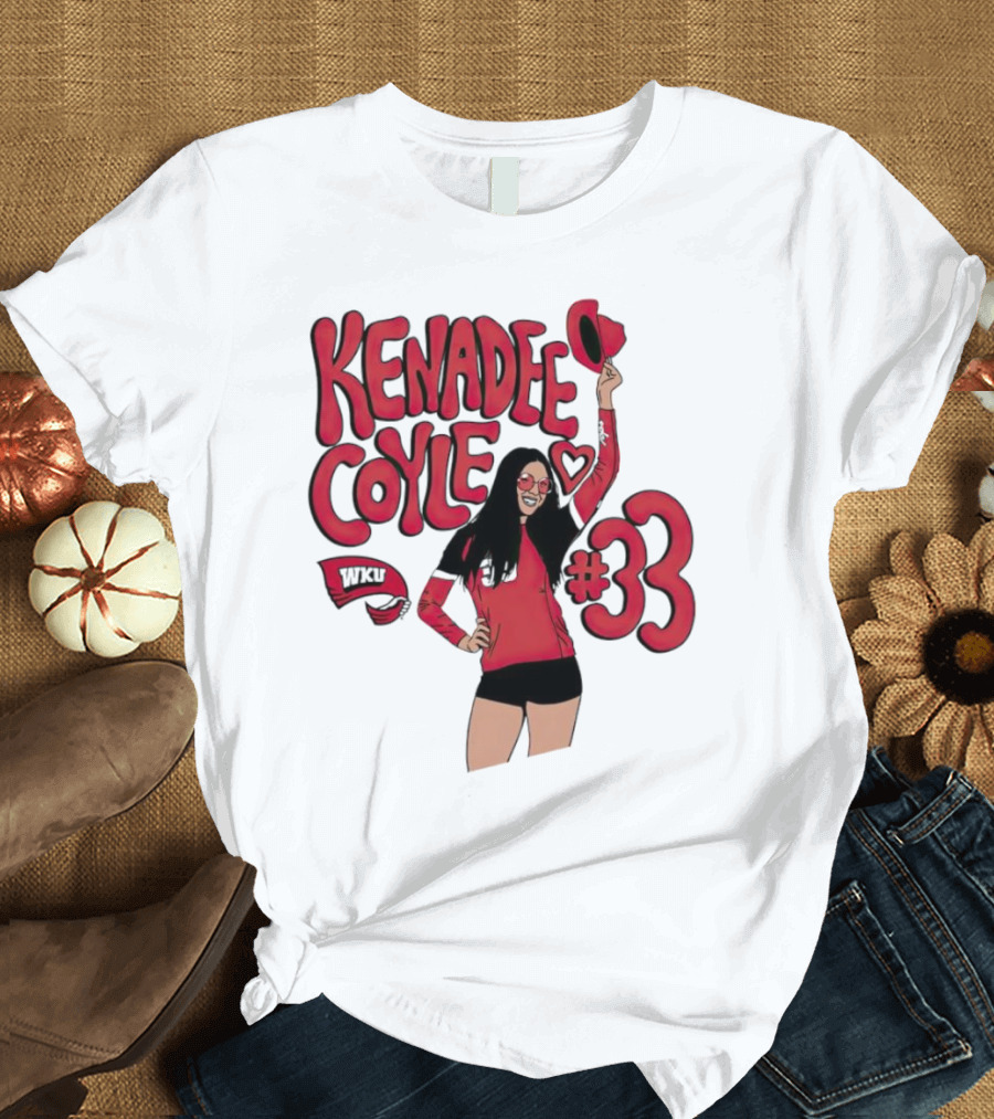 Kenadee Coyle WKU Heart #33 Western Kentucky Hilltoppers Volleyball T-Shirt