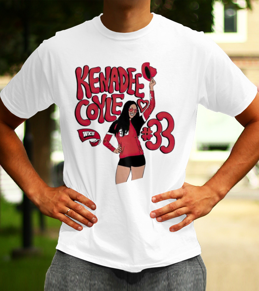 Kenadee Coyle WKU Heart #33 Western Kentucky Hilltoppers Volleyball T-Shirt