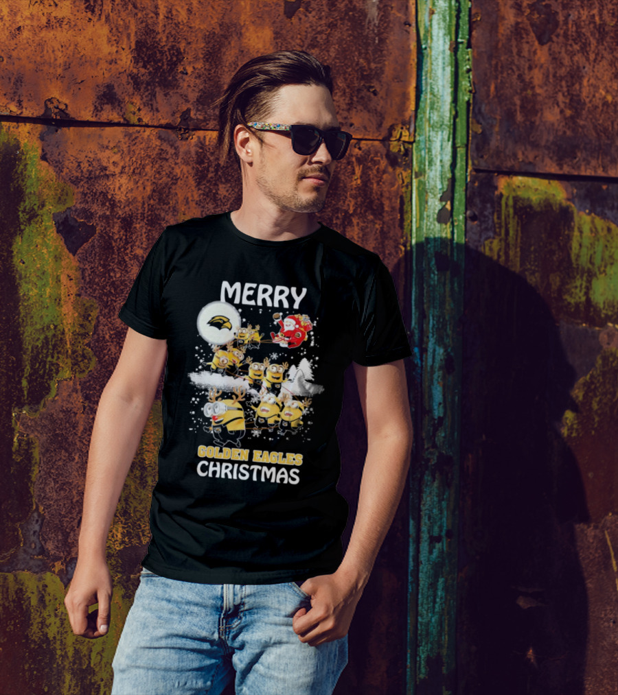 Merry Minions Southern Miss Golden Eagles Christmas T-Shirt