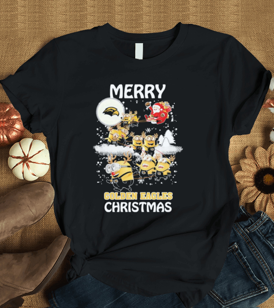 Merry Minions Southern Miss Golden Eagles Christmas T-Shirt