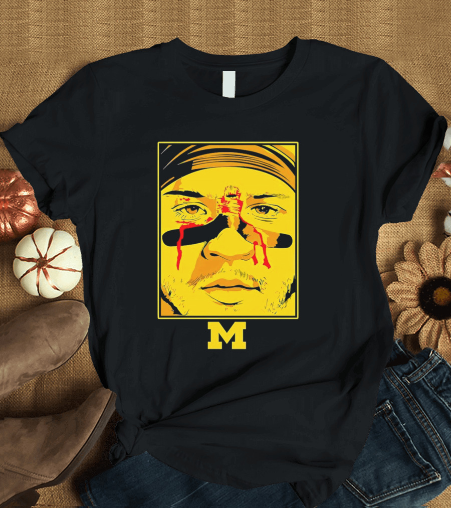 Blake Corum Game Face Michigan Wolverines Football Yellow M T-Shirt