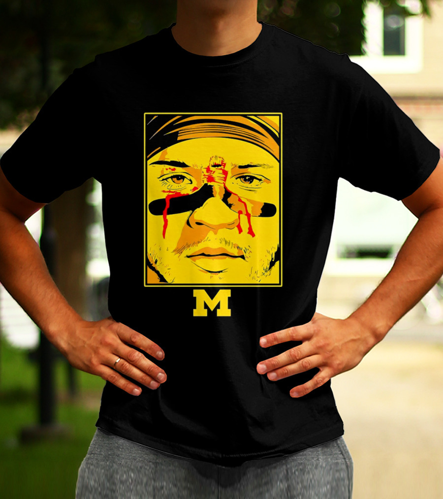 Blake Corum Game Face Michigan Wolverines Football Yellow M T-Shirt