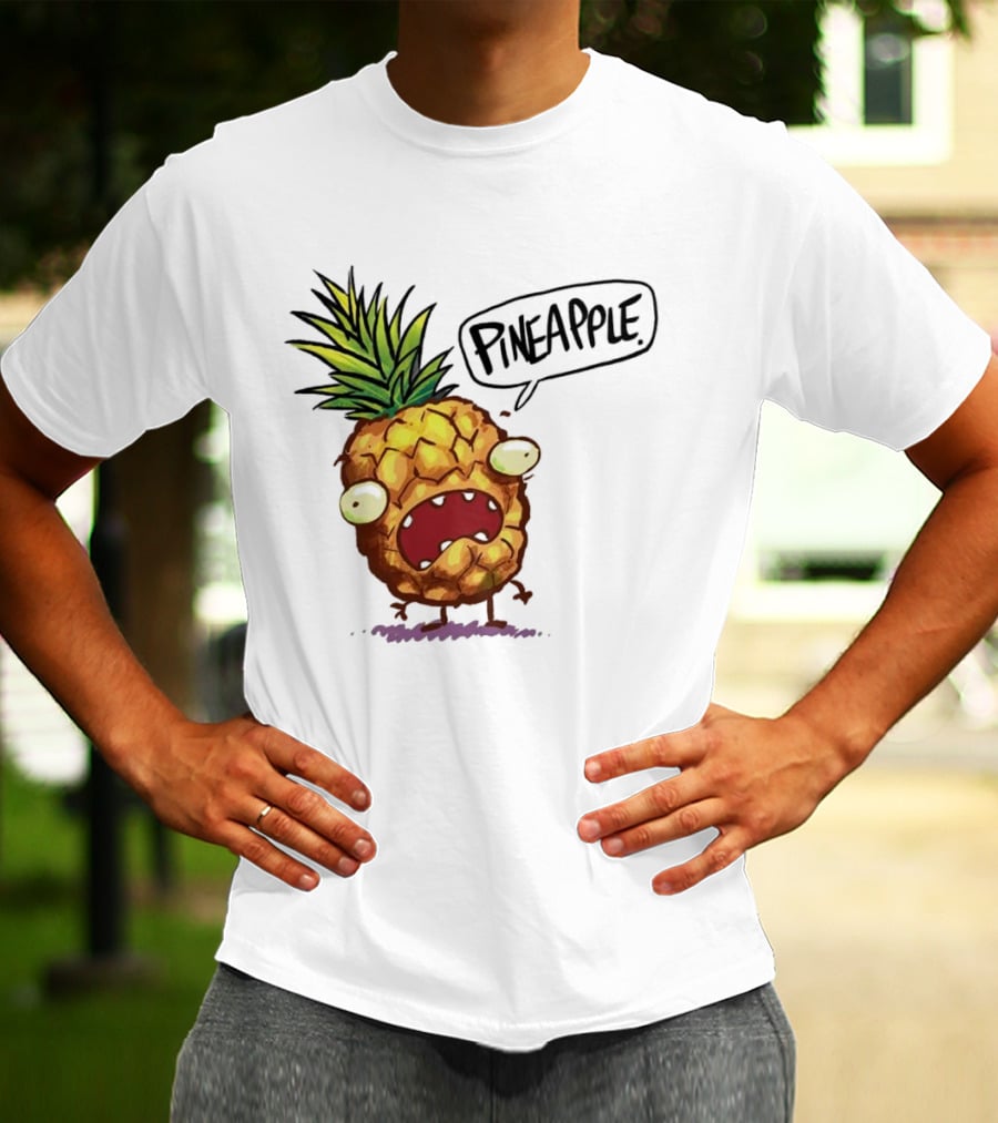 Pineapple Cute Pineapple With Cartoon Face And Funny Expression T-Shirt