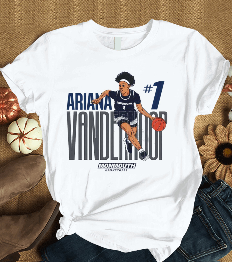 Ariana Vanderhoop #1 Monmouth Hawks NCAA Women's Basketball Player T-Shirt