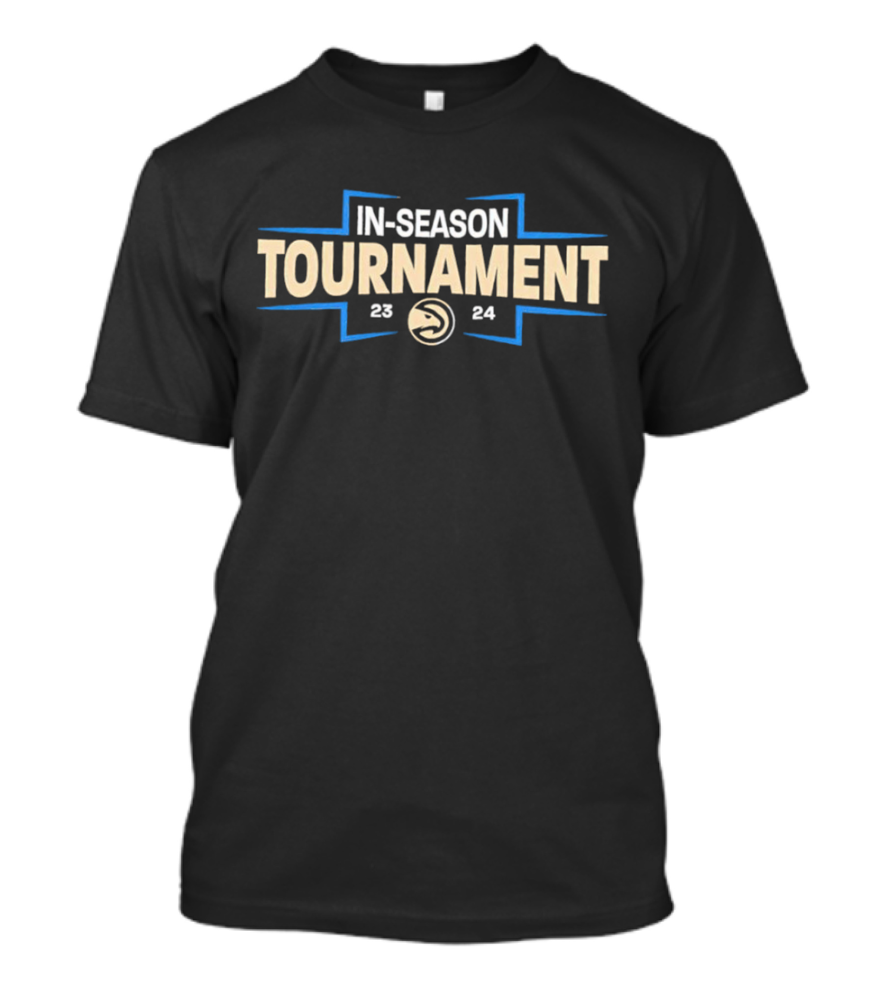 Atlanta Hawks In-Season Tournament 23-24 Bold Text Blue Outline T-Shirt