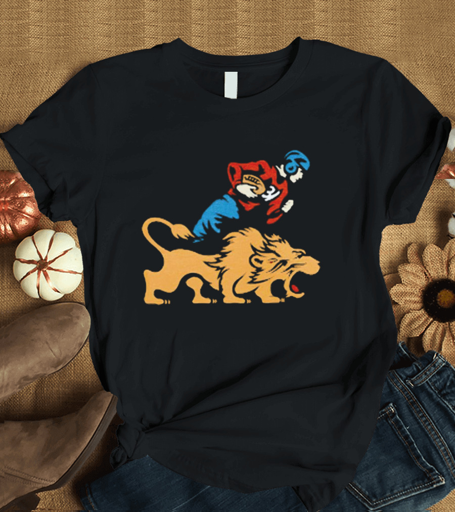 Detroit Lions Vintage Football Player And Lion Emblem This Story Is Just Beginning T-Shirt