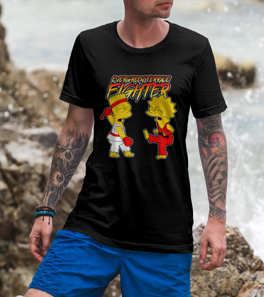 Evergreen Terrace Fighter The Simpsons Street Fighter Crossover T-Shirt