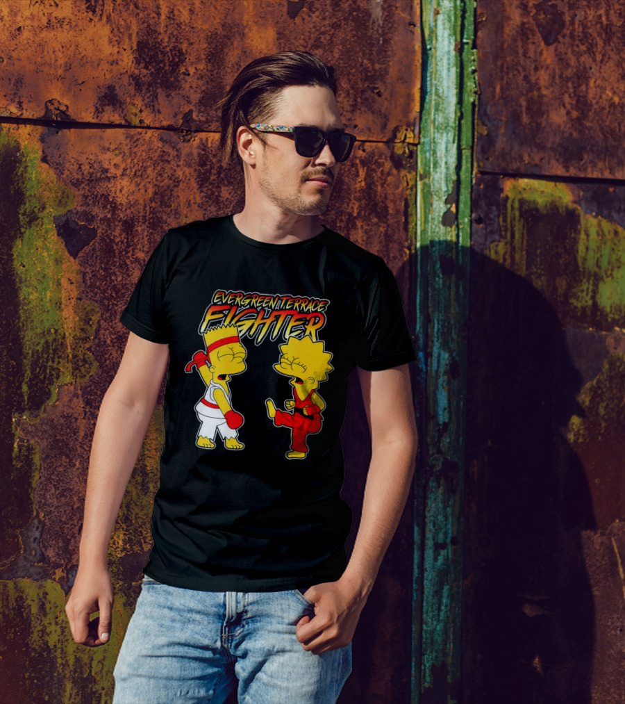Evergreen Terrace Fighter The Simpsons Street Fighter Crossover T-Shirt
