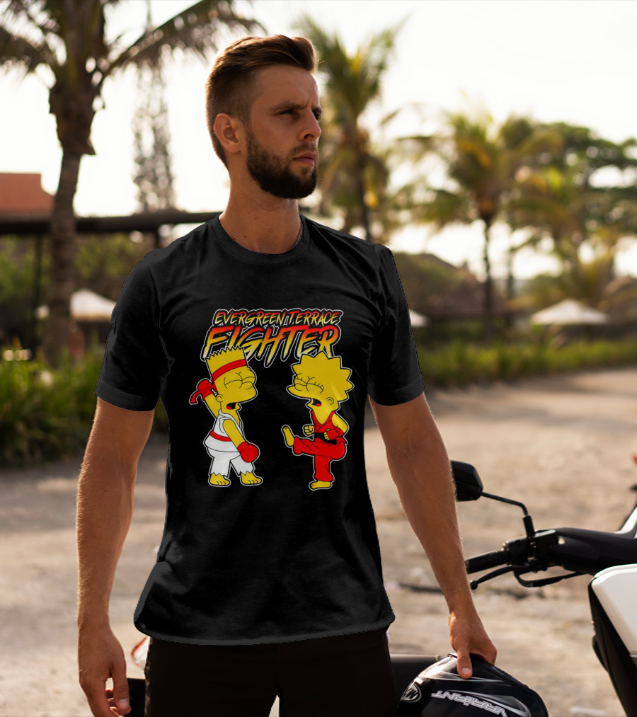 Evergreen Terrace Fighter The Simpsons Street Fighter Crossover T-Shirt
