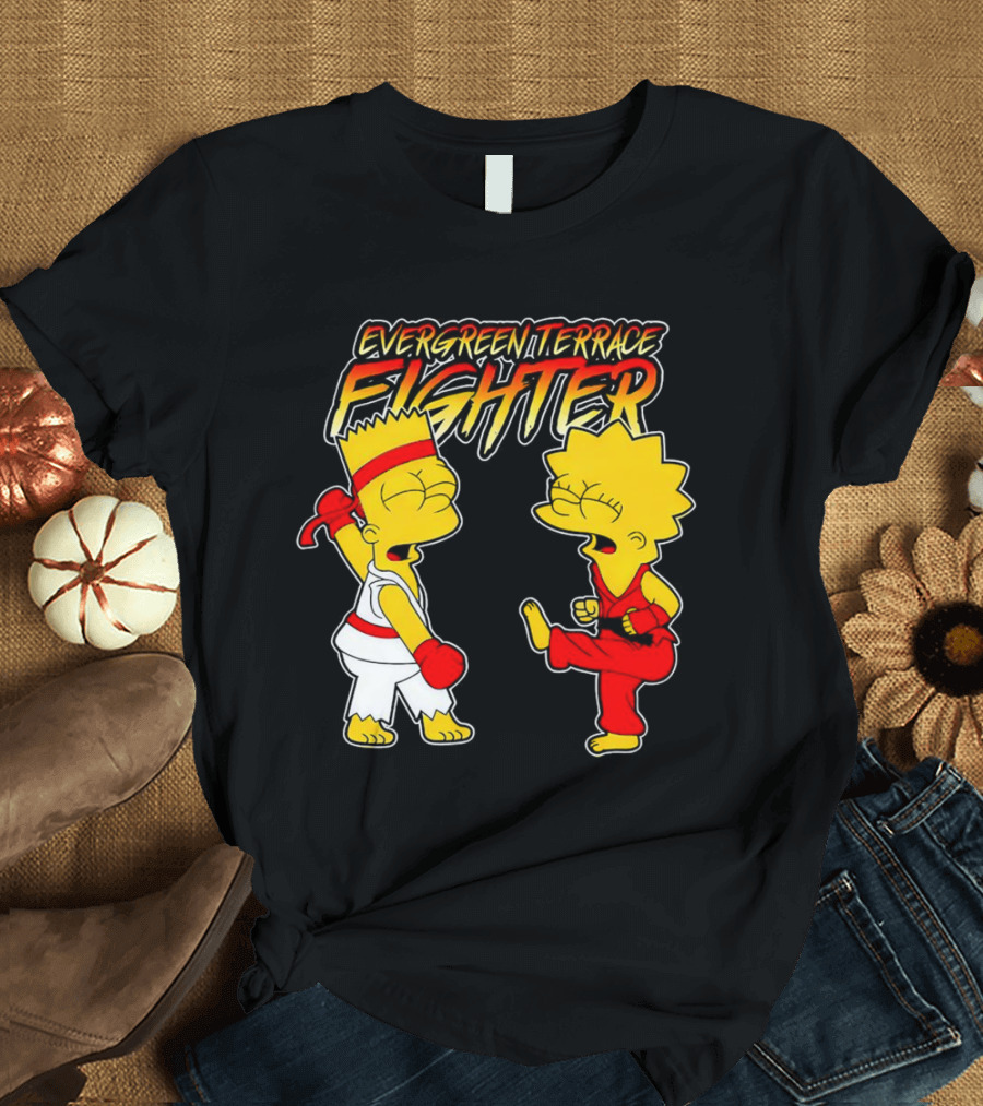 Evergreen Terrace Fighter The Simpsons Street Fighter Crossover T-Shirt