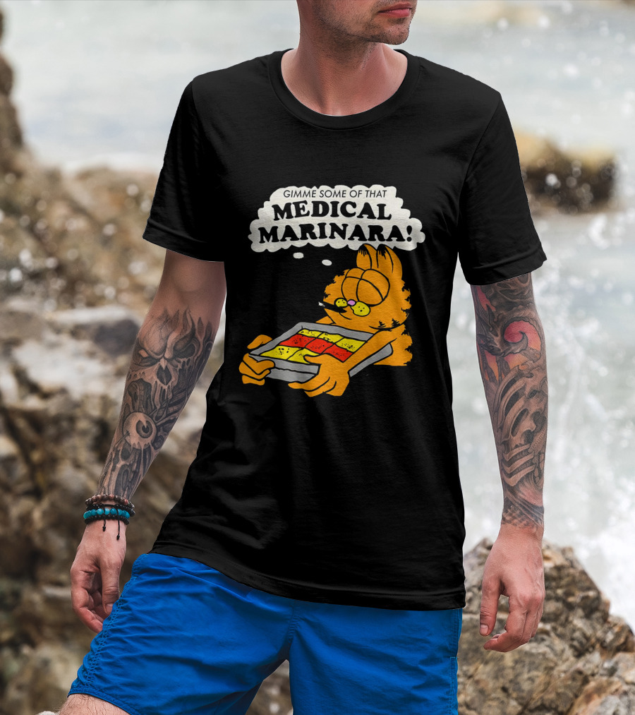 Garfield Gimme Some Of That Medical Marinara With Lasagna T-Shirt