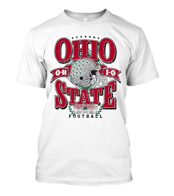 Ohio State Buckeyes Football Helmet Stadium Vintage T-Shirt