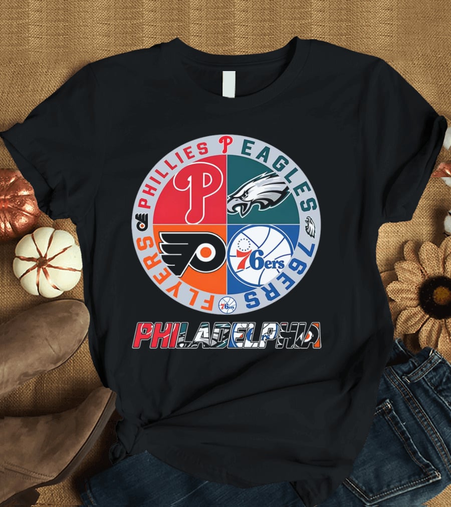 PHILADELPHIA Phillies Eagles 76ers Flyers T-Shirt