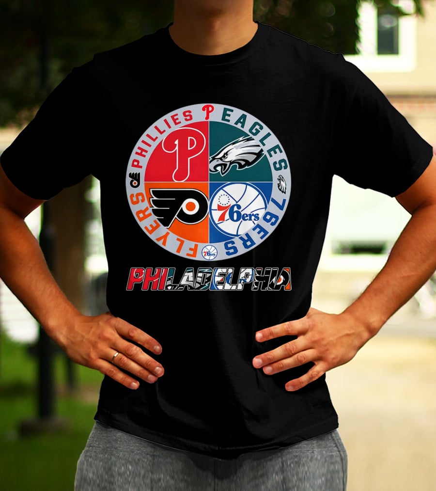 PHILADELPHIA Phillies Eagles 76ers Flyers T-Shirt