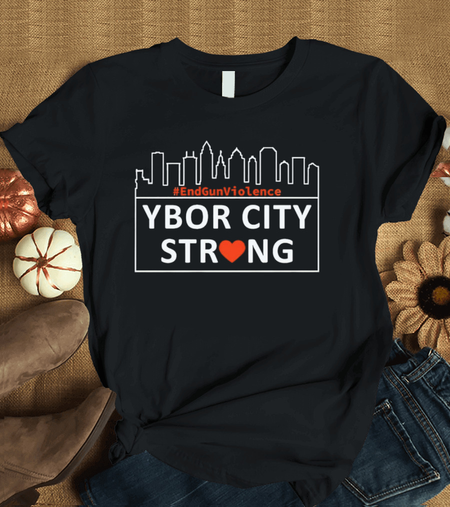 Ybor City Strong #EndGunViolence Skyline Heart T-Shirt