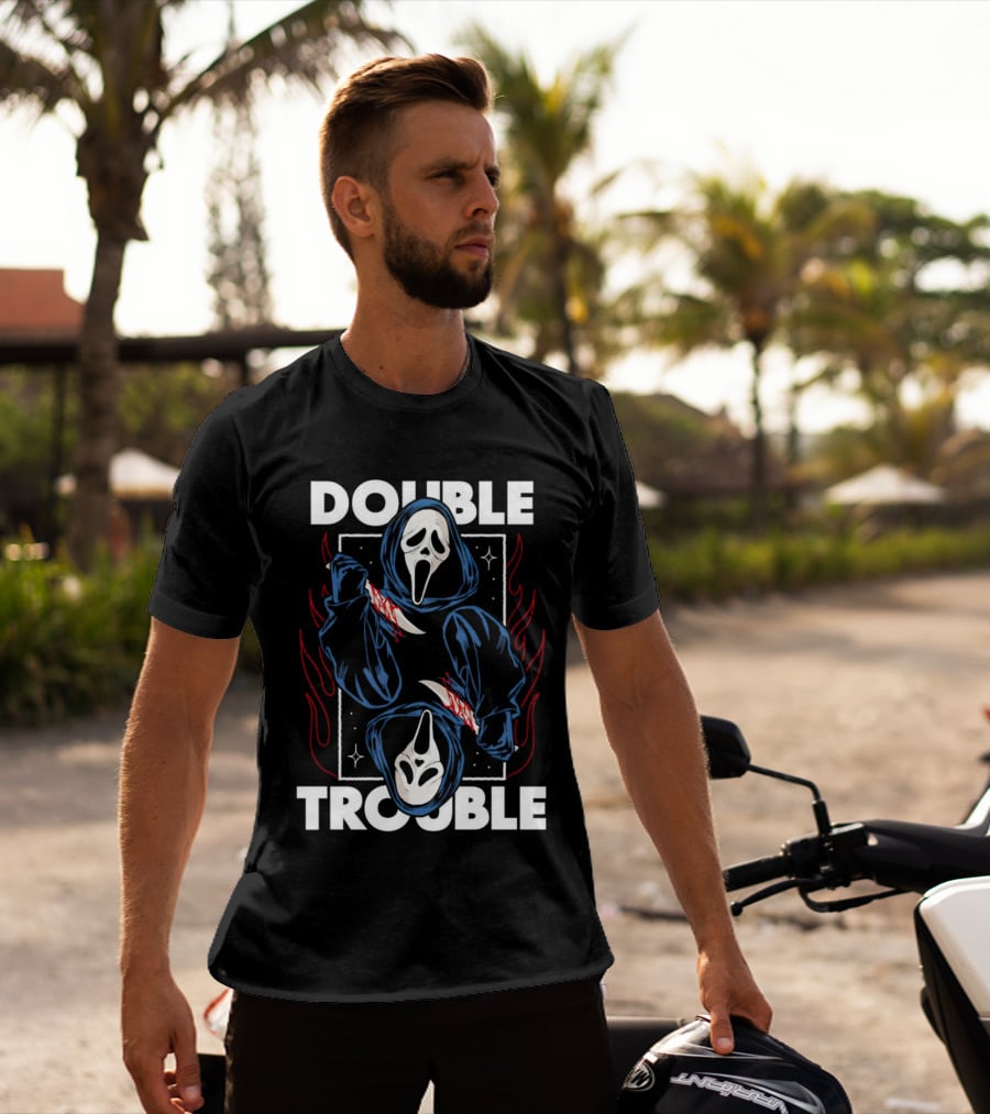 Double Trouble Ghostface Knife Reflection T-Shirt