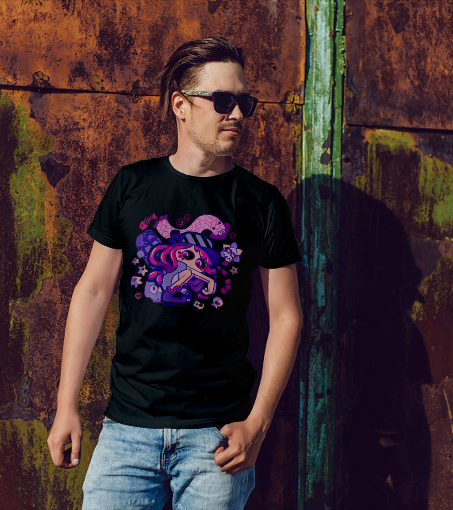 Hotlantis Harmony Splatoon Character Surrounded By Artistic Marine Elements T-Shirt