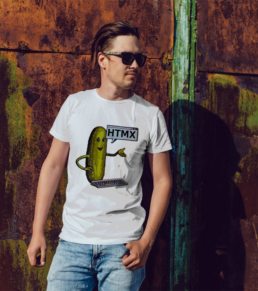 HTMX Keyboard Pickle T-Shirt