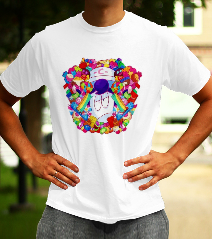Pelo Overwhelming Sweet Candy Explosion Colorful Sweets Rainbow Lollipops T-Shirt