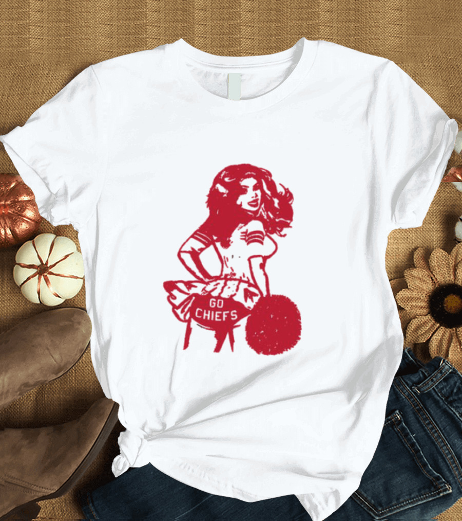 Cheerleader Go Chiefs Pom Pom Spirit T-Shirt