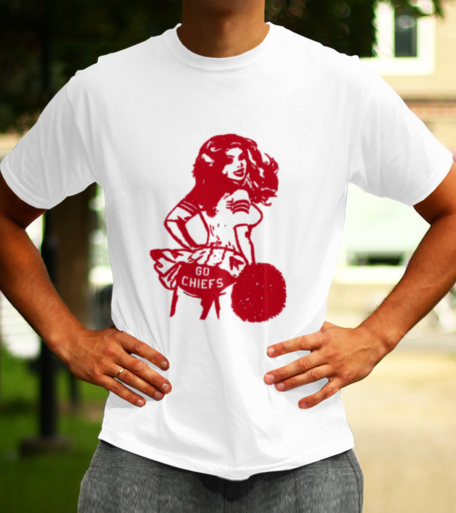 Cheerleader Go Chiefs Pom Pom Spirit T-Shirt