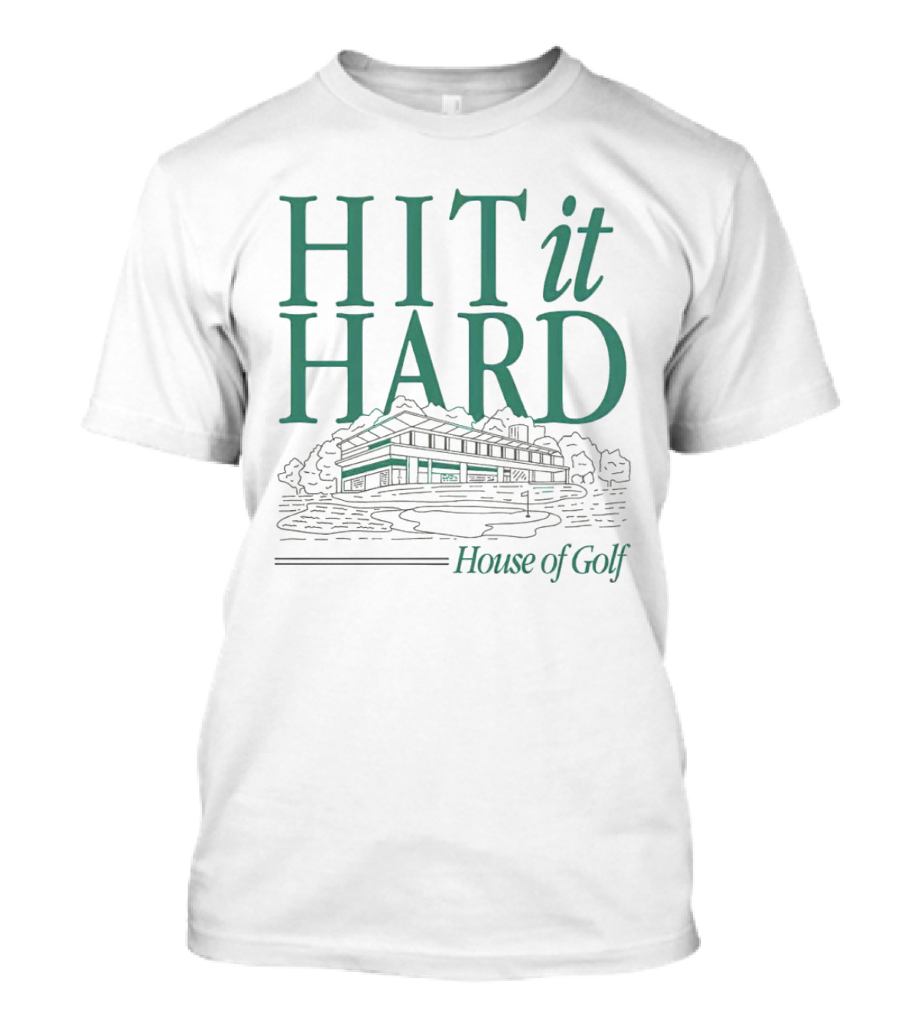 Hit It Hard House Of Golf Sports Building Outline T-Shirt