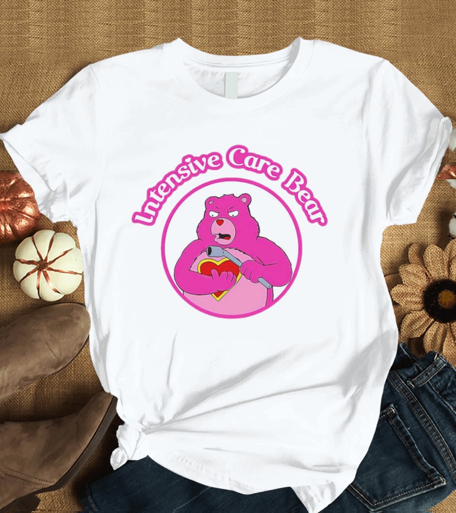 Intensive Care Bear With Heart And Pipe T-Shirt