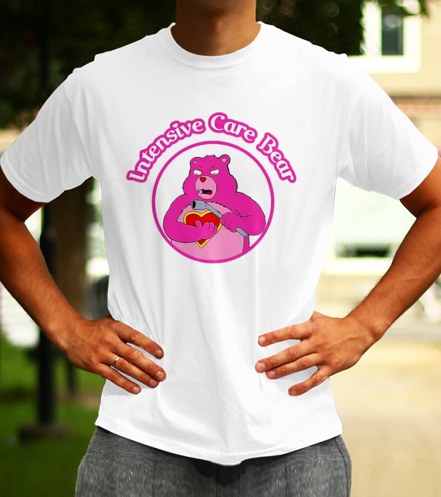 Intensive Care Bear With Heart And Pipe T-Shirt